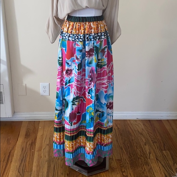 Flint & Moss Skirts Flint And Moss Blue Tile Maxi Skirt Poshmark